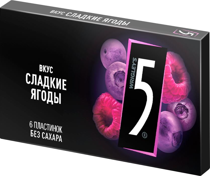 Жевательная резинка Five 5 Fusion сладкие ягоды 15,6 гр., картон