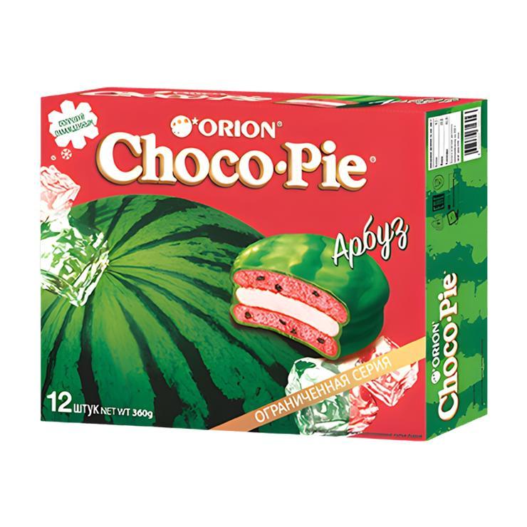 Печенье Choco Pie бисквитное арбуз 12 штук 360 гр., картон