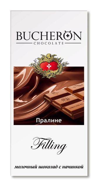 Шоколад Bucheron Filling молочный с начинкой пралине 85 гр., картон