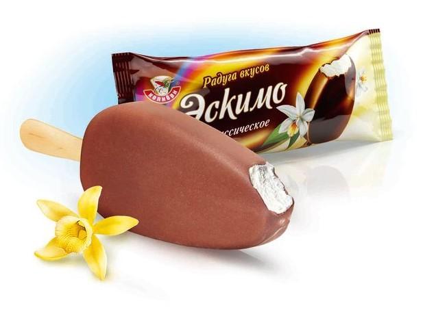 Мороженое эскимо ванильное Колибри радуга вкусов в шоколадной глазури 70 гр., флоу-пак