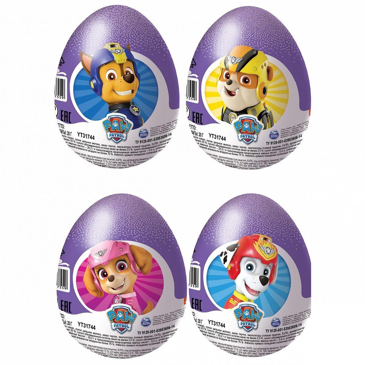 Яйцо шоколадное Шоки Токи Щенячий Патруль с игрушкой 20 гр., обертка