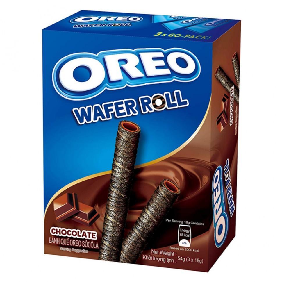 Вафельные трубочки Oreo Wafer Roll Chocolate 54 гр., картон