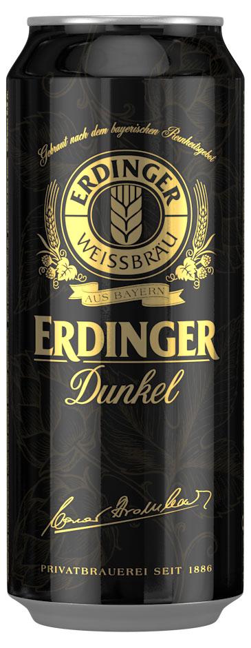 Пиво Erdinger Dunkel Пшеничное темное нефильтрованное 5.3% 500 мл., ж/б