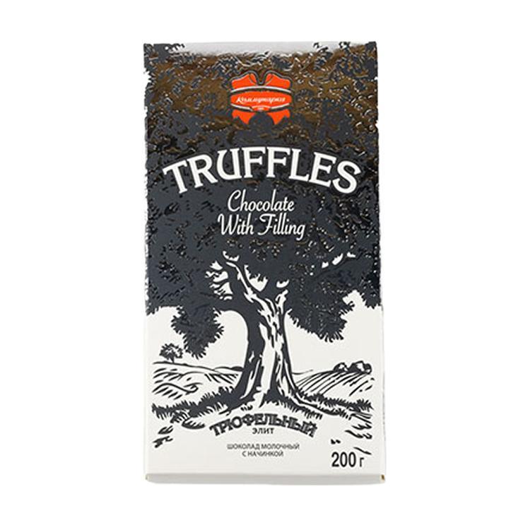 Шоколад Коммунарка Трюфельный Элит молочный с начинкой 200 гр., картон