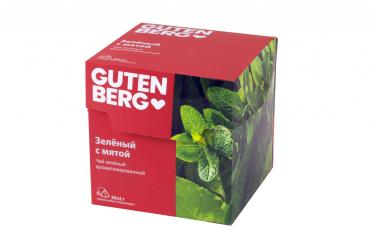 Чай Guten Berg зелёный с мятой 20 пирамидок, 40 гр., картон