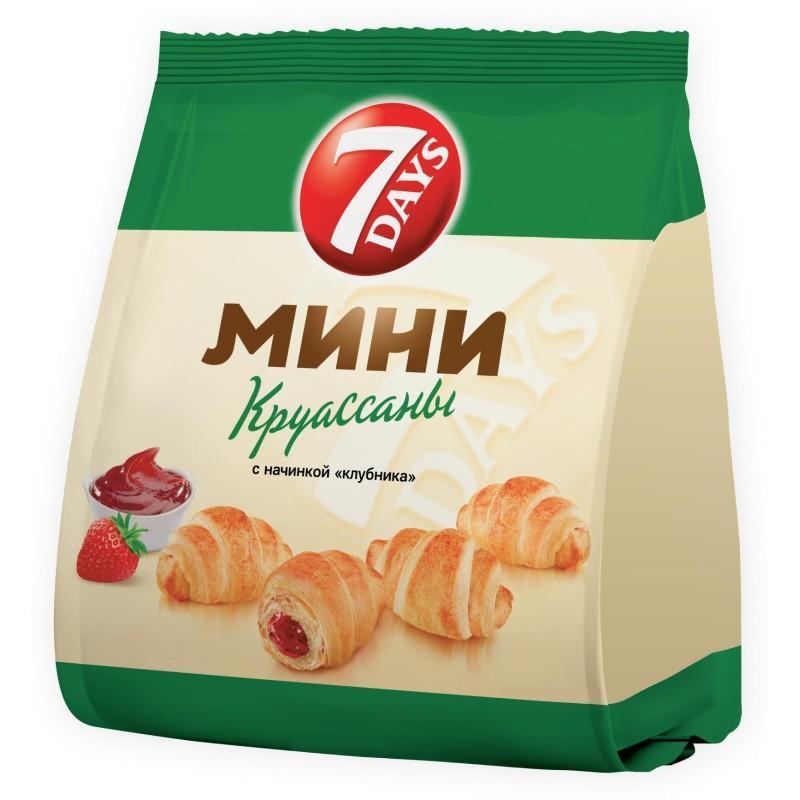 Круассаны 7 Days мини с начинкой клубника 265 гр., флоу-пак