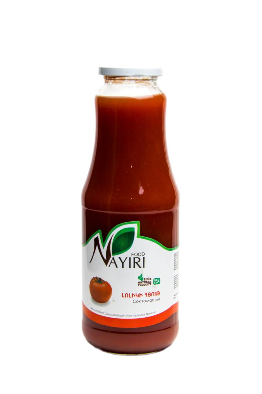 Сок Nayiri food Томатный прямого отжима с солью 1 л., стекло