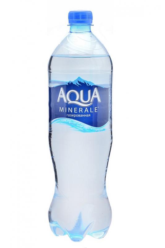 Вода Aqua Minerale газированная питьевая 1 л., ПЭТ