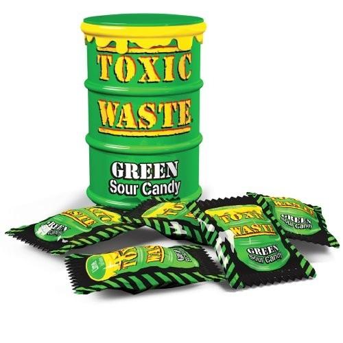 Кислые конфеты Toxic Waste зеленые 42 гр., ПЭТ