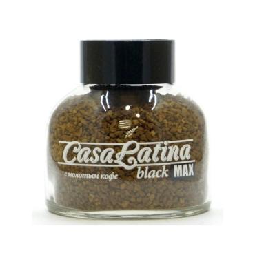 Кофе растворимый Casa Latina, Max Black с молотым сублимированный, 85 гр., стекло