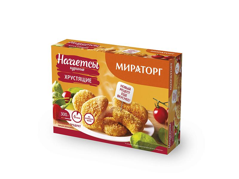 Наггетсы Мираторг кур. хрустящие 300 гр., картон