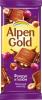 Шоколад Alpen Gold молочный, фундук-изюм, 85 гр., флоу-пак