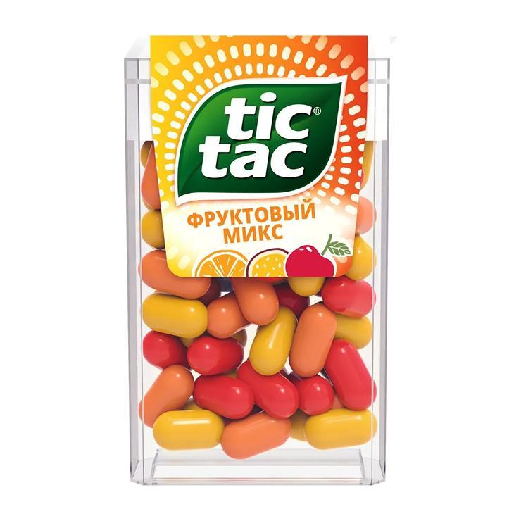Драже Tic Tac фруктовый микс вишня апельсин маракуйя 16 гр., пластик