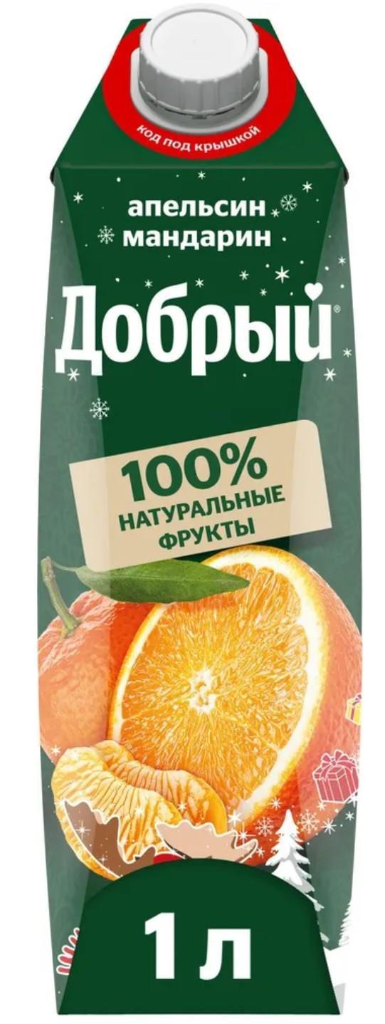 Сок Добрый апельсин мандарин 1 л., тетра-пак
