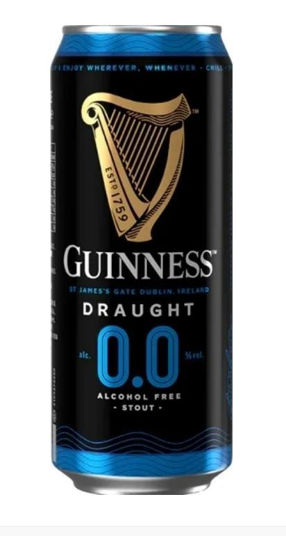 Пиво Guinness Draught безалкогольное 0,0% 440 мл., ж/б
