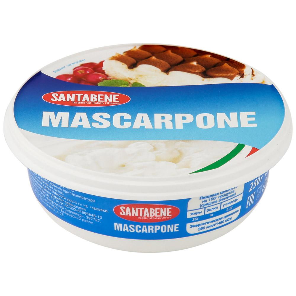 Сыр Santabene Mascarpone 80%, 250 гр., ПЭТ