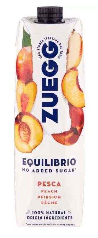 Напиток Zuegg сокосодержащий из персика и яблока без сахара 1 л., тетра-пак