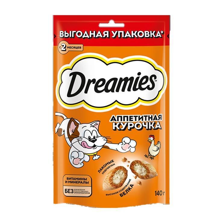 Лакомство для кошек Dreamies с добавлением курицы 140 гр., пауч