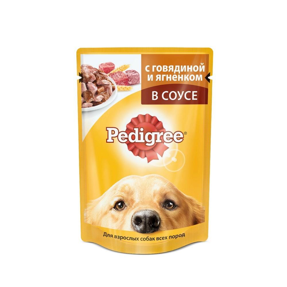 Pedigree Влажный корм для собак говядина/ягненок в соусе 85г
