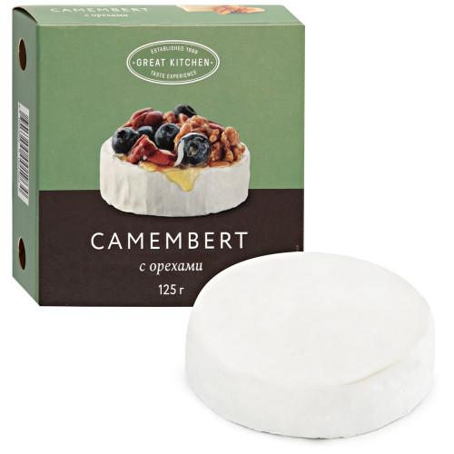 Сыр Камамбер мягкий 50% с грецким орехом 110 гр., вакуум