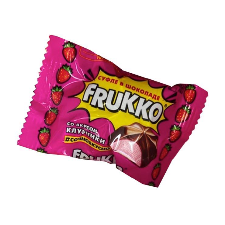 Конфеты глазированные Славянка Frukko суфле клубника 500 гр., флоу-пак