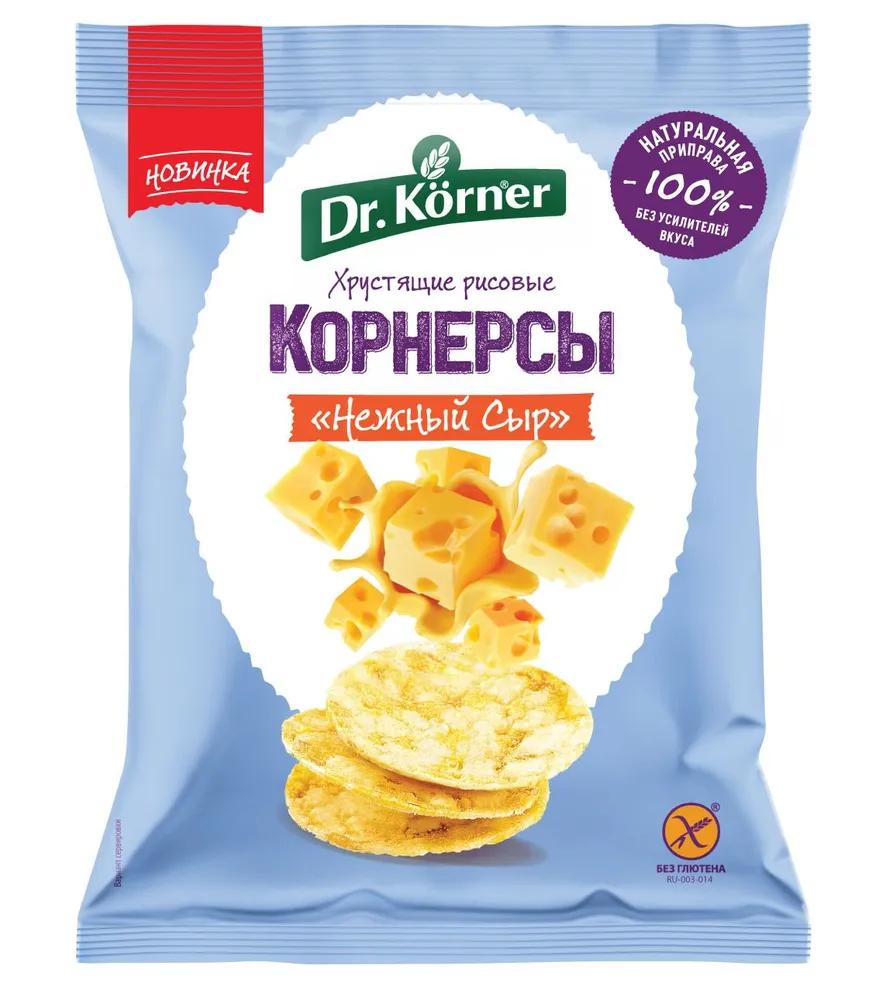Корнерсы хрустящие Dr. Korner рисовые с сыром, 40 гр., флоу-пак