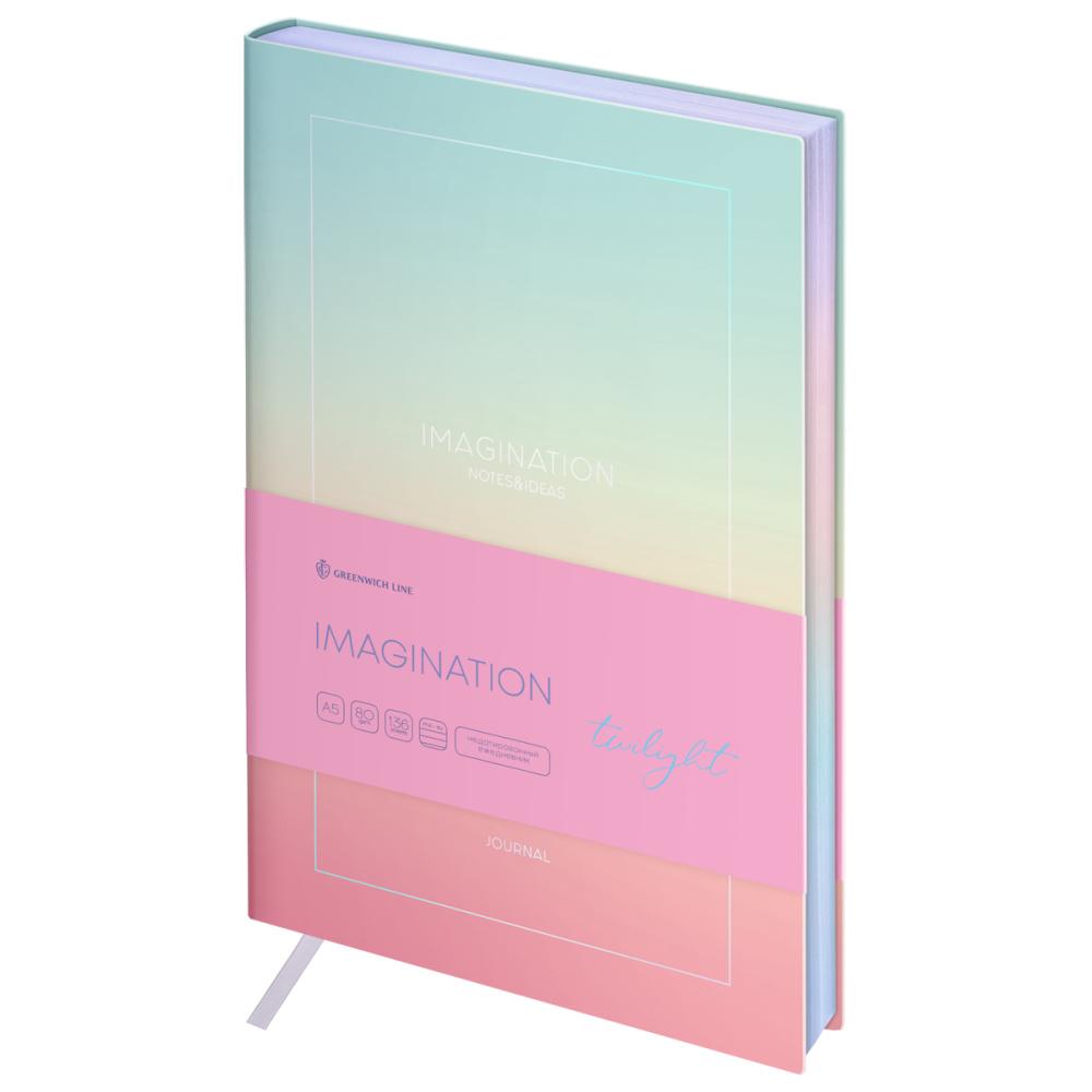 Ежедневник Greenwich Line Imagination Twilight недатированный А5 136 листов кожзам тоннированный блок фольгированный срез., пакет