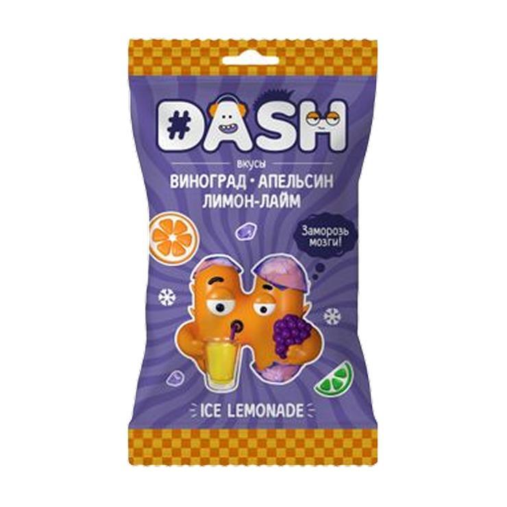 Карамель DASH леденцовая лимонад виноград апельсин лимон-лайм 65 гр., флоу-пак
