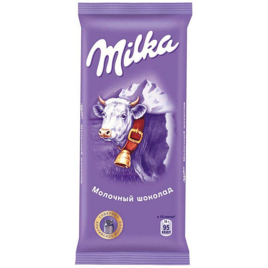 Шоколад Milka молочный 90 гр., флоу-пак
