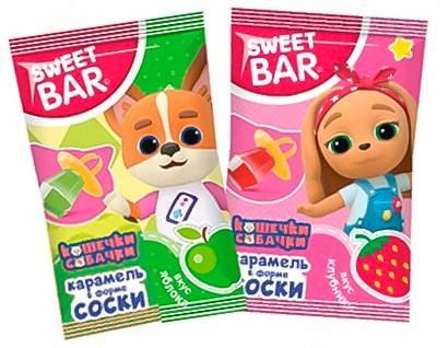 Карамель Sweet Bar кошечки собачки в форме соски 10 гр., флоу-пак