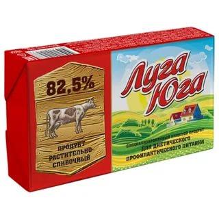 Масло растительно-сливочное Экомилк Луга Юга 82,5%, 180 гр., обертка фольга/бумага