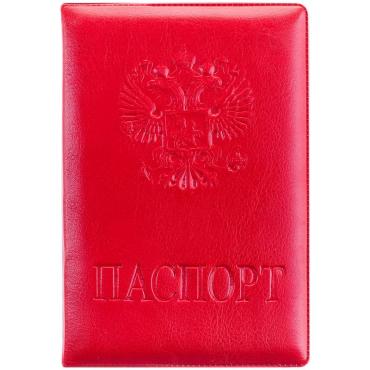 Обложка для паспорта OfficeSpace ПВХ + изолон, красный, тиснение Герб