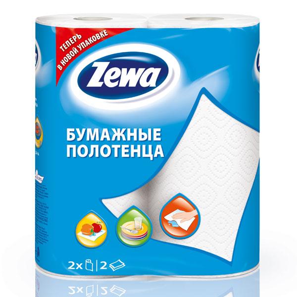 Бумажные полотенца 2 слоя, 2 шт., Zewa, флоу-пак