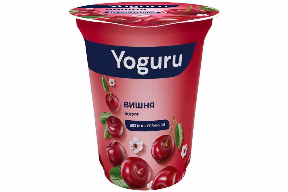 Йогурт 1,5% ,вишня, Yoguru, 310 гр., ПЭТ