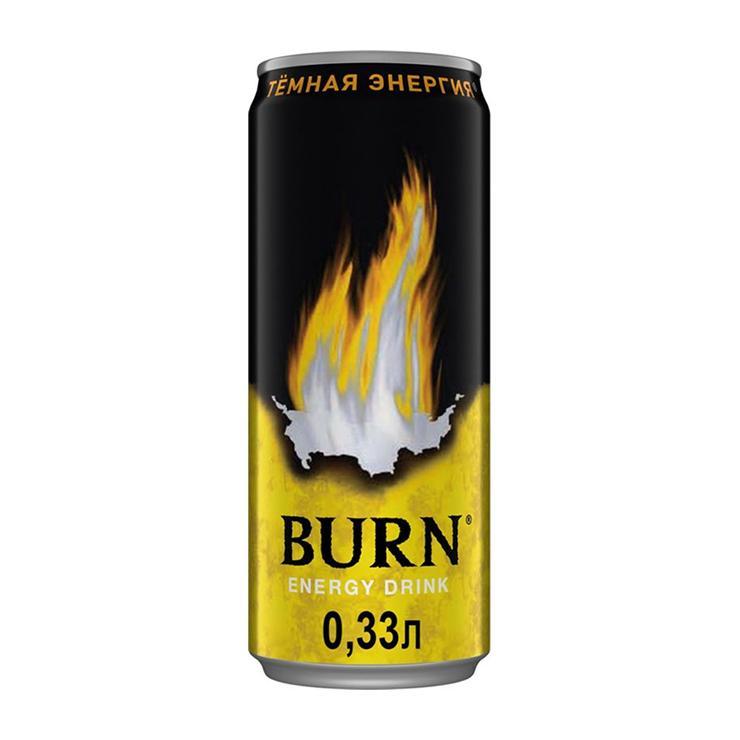 Напиток энергетический Burn темная энергия 330 мл., ж/б