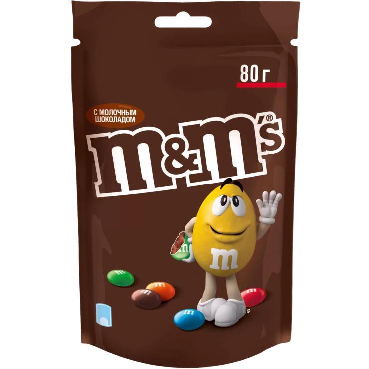 Драже M&M'S Шоколад 80 гр., дой-пак