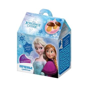 Печенье грибочки с сюрпризом Конфитрейд Disney Холодное Сердце, 42 гр., подарочная упаковка