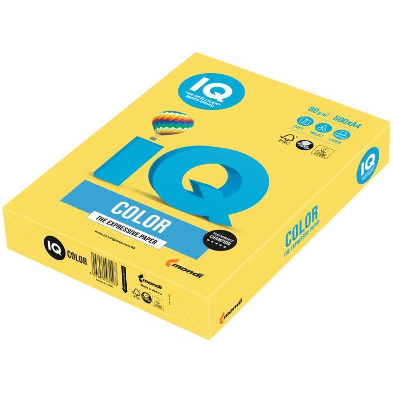 Бумага для печати IQ Color канар-желтая А4 80 г/м² 500 листов