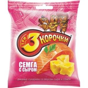 Сухарики 3 Корочки семга и сыр, 40 гр., флоу-пак