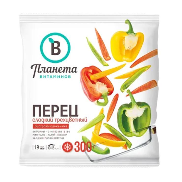 Перец Планета Витаминов трёхцветный сладкий 300 гр., флоу-пак