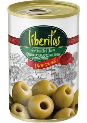 Оливки зеленые Liberitas без косточки, 280 гр, ж/б