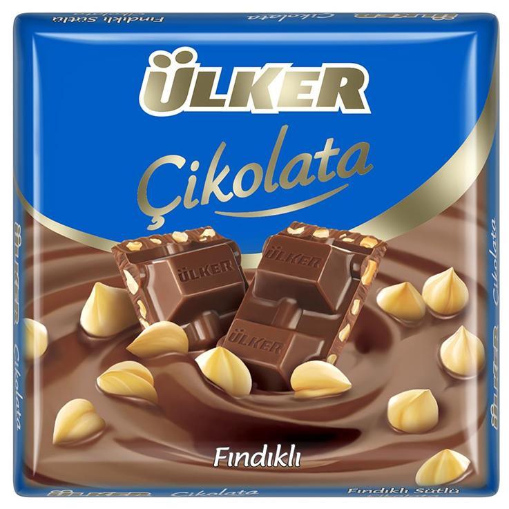 Шоколад Ulker Cikolata молочный с фундуком 60 гр., флоу-пак