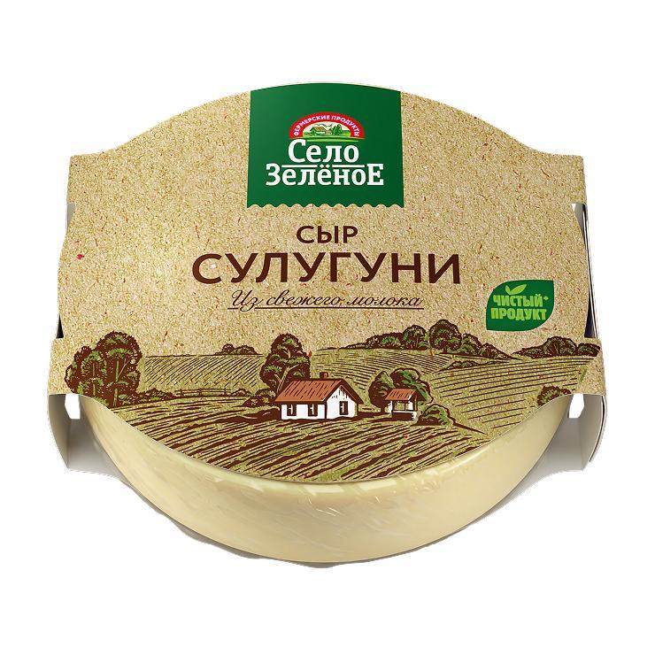 Сыр рассольный Село Зелёное Сулугуни 40% 300 гр., пленка