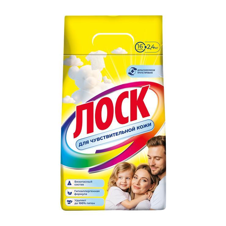 Порошок ЛОСК нежный для стирки 2,4 кг., мешок
