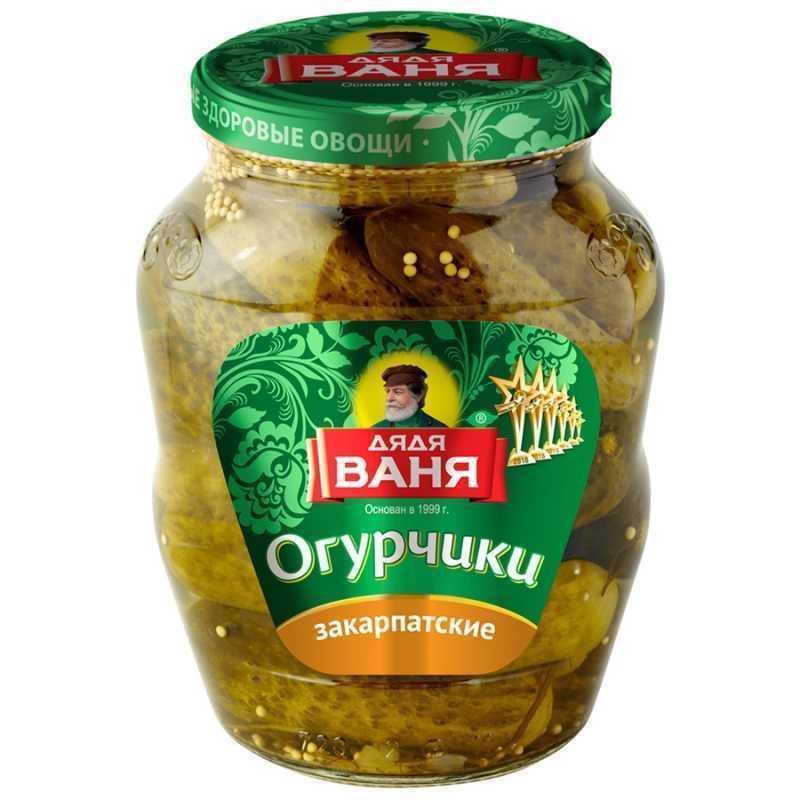 Огурцы Дядя Ваня маринованные слабокислые 1.8 кг., стекло