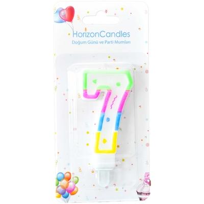 Свеча для торта цифра 7 разноцветная HorizonCandle