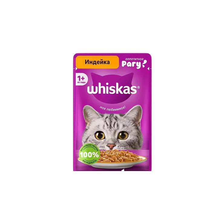Корм для кошек влажный Whiskas рагу индейка 75 гр., пауч