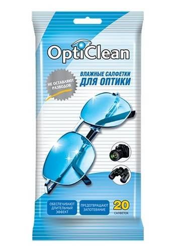 Салфетки влажные для оптики 20 шт., OptiClean 41гр., флоу-пак