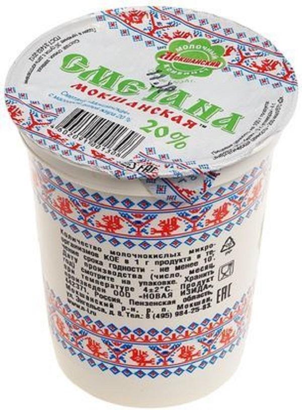 Сметана Мокшанский классическая 20% 300 гр., ПЭТ