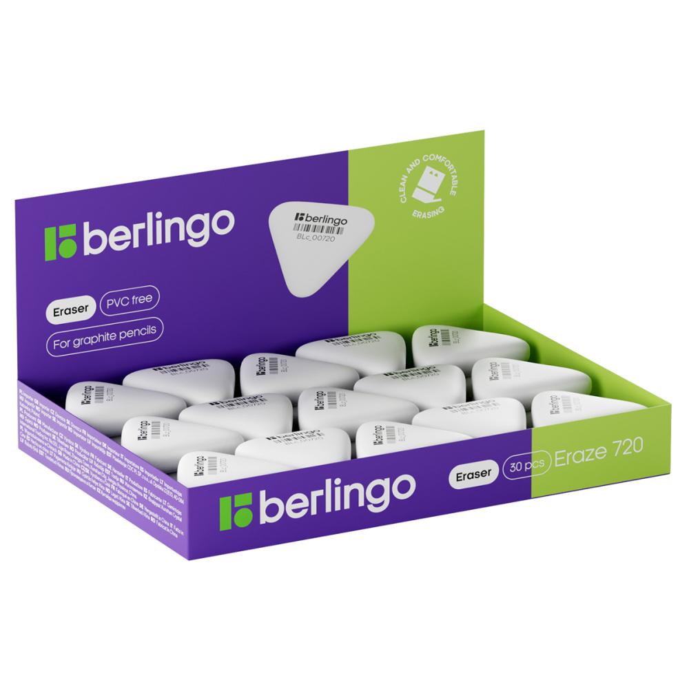 Ластик Berlingo Eraze 720 34 х 33 х 9 мм треугольный термопластичная резина  малый., картон